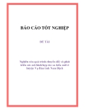 Đề tài: Nghiên cứu quá trình chuyển đổi và phát triển các mô hình hợp tác xa kiểu mới ở huyện Vụ Bản tỉnh Nam Định