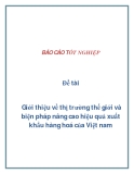 Đề tài: Giới thiệu về thị trường thế giới và biện pháp nâng cao hiệu quả xuất khẩu hàng hoá của Việt nam