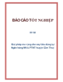 Đề tài: Giải pháp mở rộng cho vay tiêu dùng tại Ngân hàng NN & PTNT huyện Cẩm Thuỷ