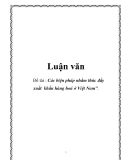 Đề tài: Các biện pháp nhằm thúc đẩy xuất khẩu hàng hoá ở Việt Nam