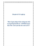 Chuyên đề tốt nghiệp “ Một số giải pháp nhằm nâng cao chất lượng công tác Dân số - KHHGĐ huyện Bảo Yên- tỉnh Lào Cai đến năm 2010”