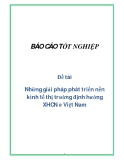 Đề tài: Những giải pháp phát triển nền kinh tế thị trường định hướng XHCN ở Việt Nam