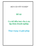 Đề tài: Cơ chế điều hoà vốn ở các tập đoàn doanh nghiệp - Thực trạng và giải pháp