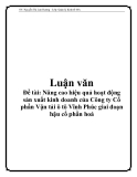 Nâng cao hiệu quả hoạt động sản xuất kinh doanh của Công ty Cổ phần Vận tải ô tô Vĩnh Phúc giai đoạn hậu cổ phần hoá