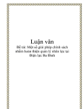 Một số giải pháp chính sách nhằm hoàn thiện quản lý nhân lực tại Điện lực Ba Đình