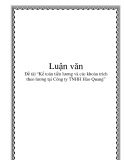 Đề tài “Kế toán tiền lương và các khoản trích theo lương tại Công ty TNHH Hào Quang”