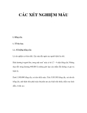 CÁC XÉT NGHIỆM MÁU  