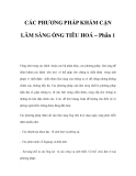 CÁC PHƯƠNG PHÁP KHÁM CẬN LÂM SÀNG ỐNG TIÊU HOÁ – Phần 1 