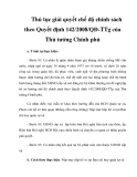 Thủ tục giải quyết chế độ chính sách theo Quyết định 142/2008/QĐ-TTg của Thủ tướng Chính phủ