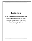 Đề tài “ Phát triển hoạt động thanh toán quốc tế theo phương thức tín dụng chứng từ tại Chi nhánh Ngân hàng Công thương Ba Đình ”