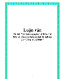 Đề tài: "Kế toán nguyên vật liệu, vật liệu và công cụ dụng cụ tại Xí nghiệp 22 - Công ty 22 BQP"