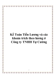 Kế Toán Tiền Lương và các khoản trích theo lương ở Công ty TNHH Tự Cường