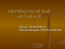 Hệ thống hoá về thuế và thuế suất