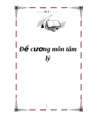 Đề cương môn tâm lý