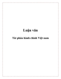 Đề tài "Tài phán hành chính Việt nam"