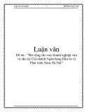 Đề tài:  “Mở rộng cho vay doanh nghiệp vừa và nhỏ tại Chi nhánh Ngân hàng Đầu tư và Phát triển Nam Hà Nội”