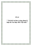 Đề tài " tích luỹ tư bản và ứng dụng lý luận đó vào thực tiễn Việt nam "