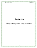 Đề tài:"Những tính năng cơ bản – nâng cao của Excel"