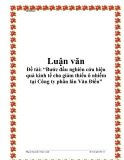 Đề tài: “Bước đầu nghiên cứu hiệu quả kinh tế cho giảm thiểu ô nhiễm tại Công ty phân lân Văn Điển”