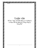 Đề tài: “Quy chế đấu thầu cơ sở pháp lý và thực tiễn áp dụng tại Tổng công ty Sông Đà”