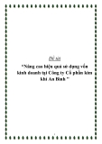 Đề tài “Nâng cao hiệu quả sử dụng vốn kinh doanh tại Công ty Cổ phần kim khí An Bình ”