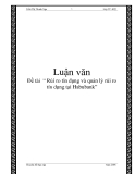 Đề tài  “ Rủi ro tín dụng và quản lý rủi ro tín dụng tại Habubank”