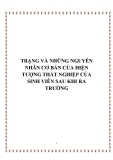 THỰC TRẠNG VÀ NHỮNG NGUYÊN NHÂN CƠ BẢN CỦA HIỆN TƯỢNG THẤT NGHIỆP CỦA SINH VIÊN SAU KHI RA TRƯỜNG