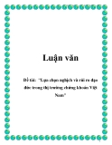 Đề tài:  "Lựa chọn nghịch và rủi ro đạo đức trong thị trường chứng khoán Việt Nam"