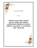 Luận văn “ Những giải pháp nhằm hoàn thiện hệ thống kênh phân phối sản phẩm thuốc tại công ty cổ phần chữ thập đỏ”.