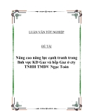 Nâng cao năng lực cạnh tranh trong lĩnh vực KD Gaz và bếp Gaz ở cty TNHH TMDV Ngọc Toản