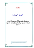 Nâng cao hiệu quả sử dụng nguồn lao động ở công ty đay  Thái Bình