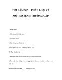 TIM BẨM SINH PHÂN LOẠi VÀ MỘT SỐ BỆNH THƯỜNG GẶP