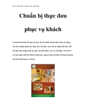 Giáo trình quản trị khách sạn, nhà hàng - Chuẩn bị thực đơn phục vụ khách