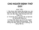 Bài giảng Giáo án khoa Điều dưỡng: Cho người bệnh thở oxy