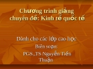 Chuyên đề 1 cao học Kinh Tế Quốc Tế