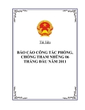 BÁO CÁO CÔNG TÁC PHÒNG, CHỐNG THAM NHŨNG 06 THÁNG ĐẦU NĂM 2011