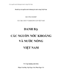 Các nguồn nước khoáng & nước nóng Việt Nam - Mở đầu