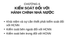 KIỂM SOÁT ĐỐI VỚI HÀNH CHÍNH NHÀ NƯỚC