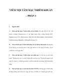 VIÊM NỘI TÂM MẠC NHIỄM KHUẨN – PHẦN 1 