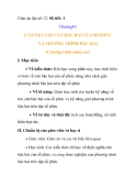 Giáo án đại số 12:  LUYỆN TẬP CĂN BẬC HAI CỦA SỐ PHỨC VÀ PHƯƠNG TRÌNH BẬC HAI (Chương trình nâng cao)