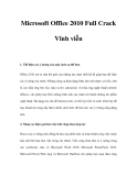 Microsoft Office 2010 Full Crack Vĩnh viễn 