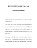 BỆNH CƯỜNG GIÁP TRẠNG (Hyperthyroidism) 