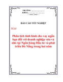 Báo cáo tốt nghiệp:"Phân tích tình hình cho vay ngắn hạn đối vớ doanh nghiệp nhỏ và vừa tại Ngân hàng Đầu tư và phát triển Đà Nẵng trong hai năm "