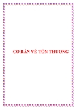 CƠ BẢN VỀ TỔN THƯƠNG