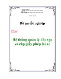 Đồ án tốt nghiệp - Hệ thống quản lý đào tạo và cấp giấy phép lái xe