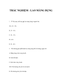 TRẮC NGHIỆM - LAO MÀNG BỤNG 