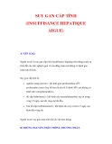 SUY GAN CẤP TÍNH (INSUFFISANCE HEPATIQUE AIGUE) 