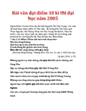 Bài văn đạt điểm 10 kì thi Đại học năm 2005