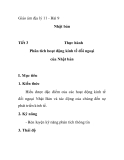 Giáo án địa lý 11 - Bài 9 Nhật bản  Tiết 3  Thực hành Phân tích hoạt động kinh tế đối ngoại của Nhật bản