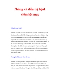 Phòng và điều trị bệnh viêm kết mạc 